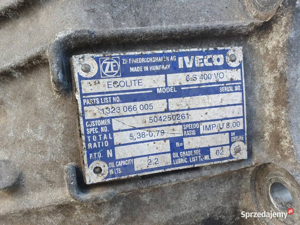 Iveco Daily IV 30 HPI SKRZYNIA BIEGÓW 504250261 Skrzynie biegów manualne lubelskie Rudka