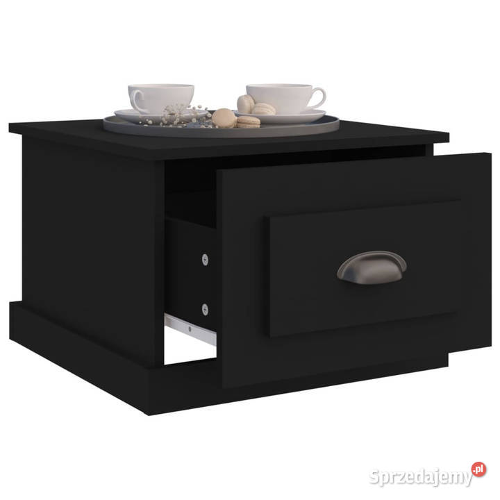 Stolik kawowy czarny 50x50x35 materiał Warszawa