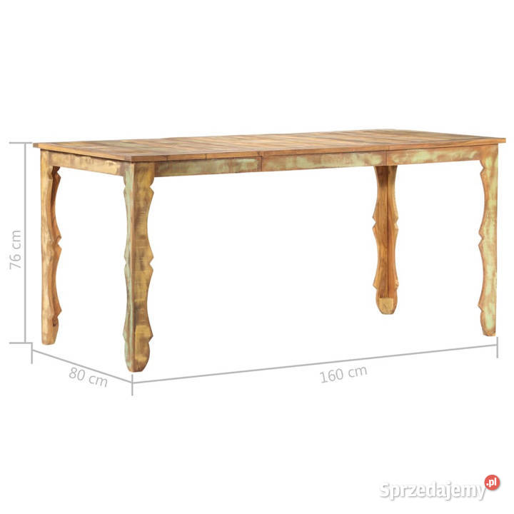 Stół jadalniany 160 x 80 x 76 lite drewno z mazowieckie