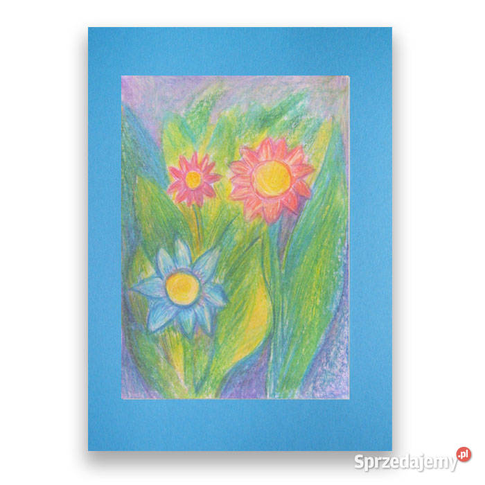kwiaty rysunek pastelowy kwiaty obraz rysunek z opolskie Opole sprzedam