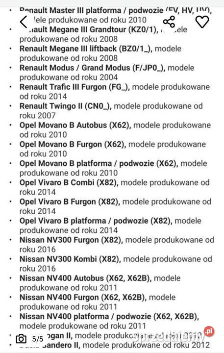 Stacyjka i Kluczyk Renault zest zamiennik Rok produkcji 2023 Łask