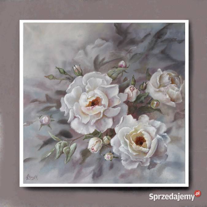 Róże ręcznie malowany olejny Lidia Olbrycht małopolskie Nowy Sącz