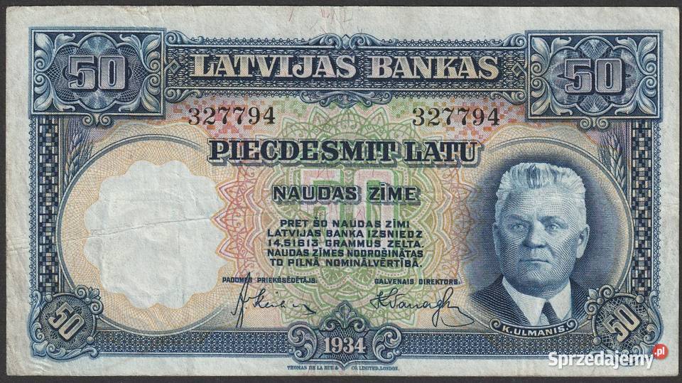 ŁOTWA 50 LATU 1934 KARLIS ULMANIS Łódź