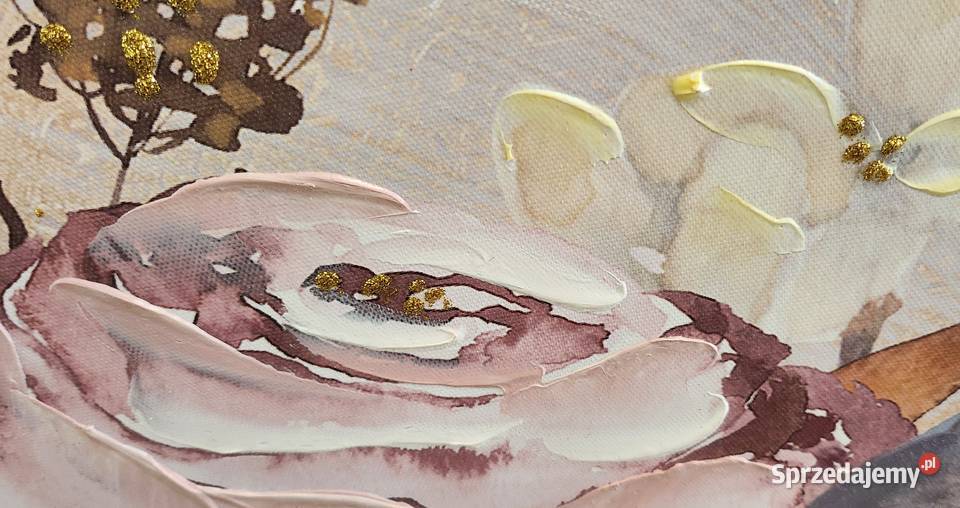 Obraz Kwiaty ręcznie malowany Warszawa sprzedam