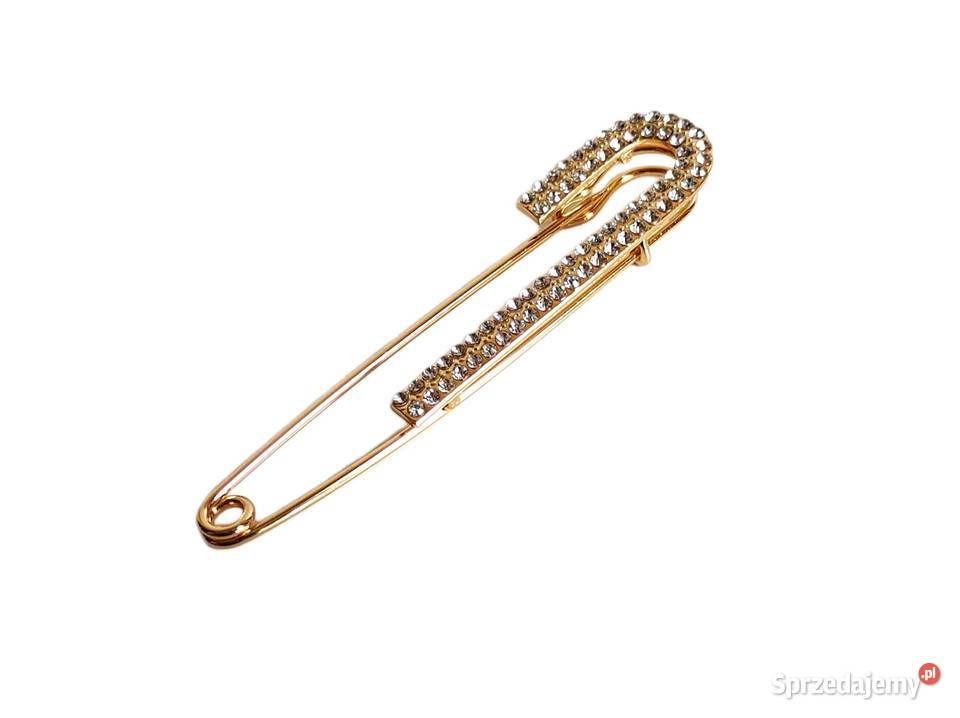7478 Złota Duża Agrafka z Cyrkoniami Kędzierzyn-Koźle