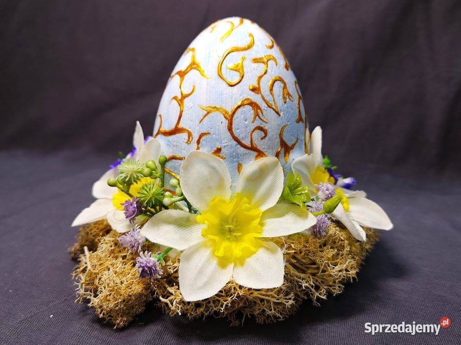 Stroik wielkanocny eleganckie jajko z kwiatową Kielce