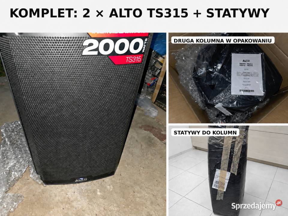 2x Alto TS315 aktywne kolumny 15” + statywy | nagłośnienie DJ
