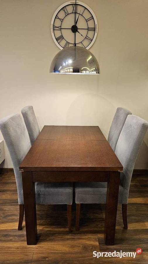 Stół rozkładany z 4 krzesłami do salonu 130x80 Kraków