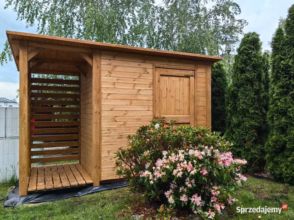 Domek narzędziowy drewniany 2 x 15m z drewutnią śląskie Kalety