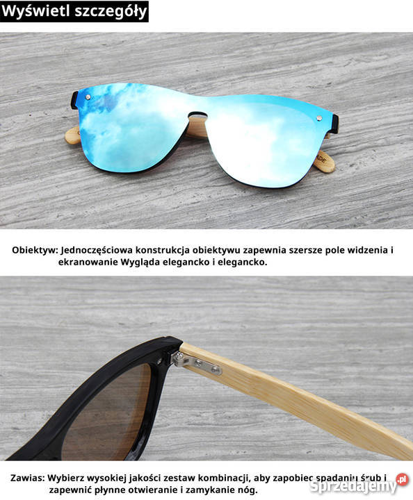 Okulary Przeciwsłoneczne HD Lustrzane Bambus 6x Moda i Styl Poznań