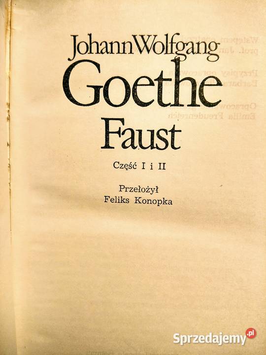 Goethe Faust książki antykwariat Warszawa Bródno