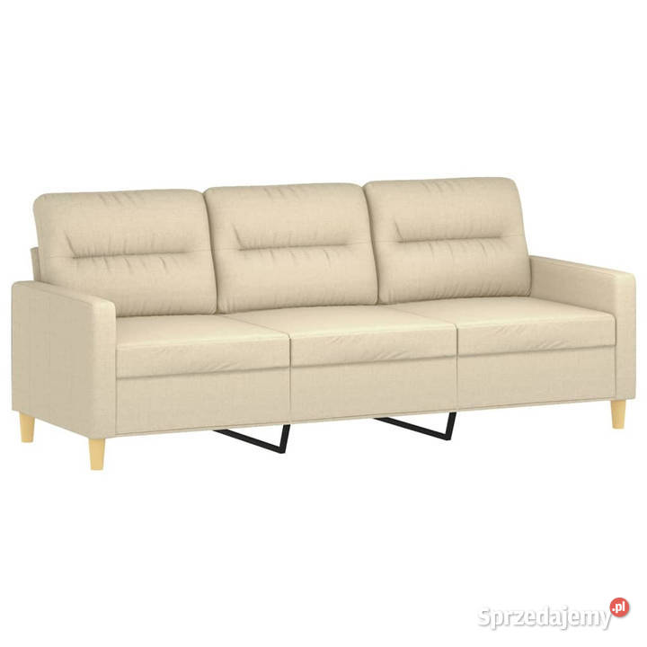 Sofa 3osobowa kremowa 180 tapicerowana tkaniną Warszawa