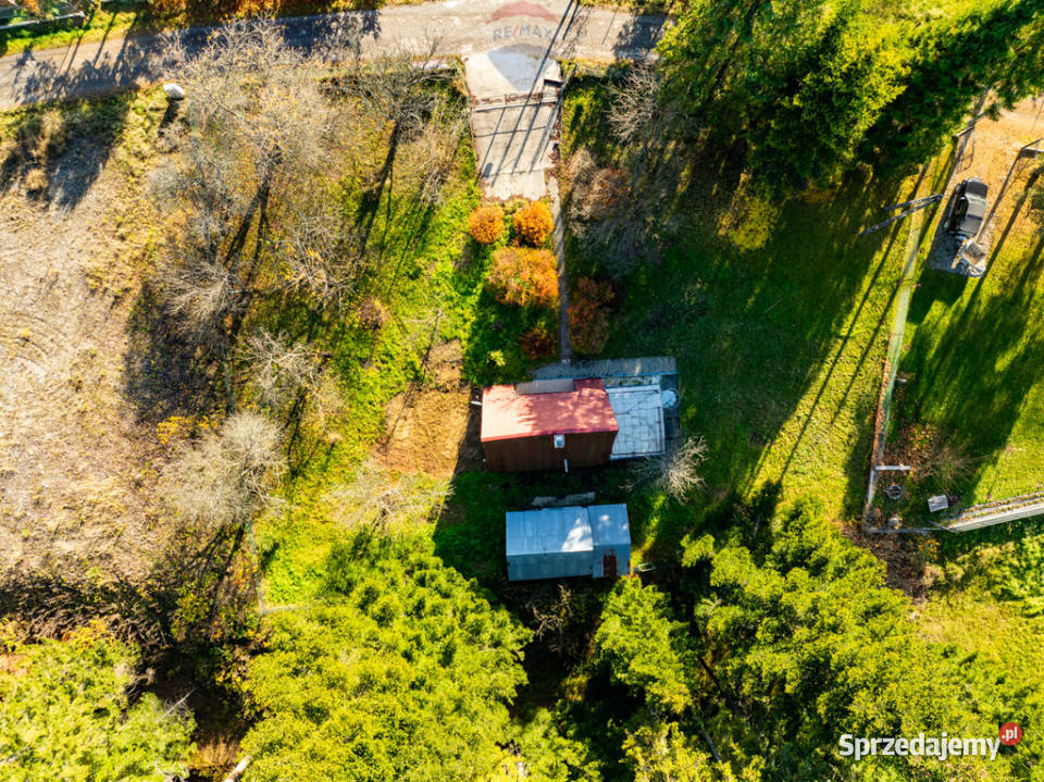 Działka budowlana z domem letniskowym 40m małopolskie Skawa