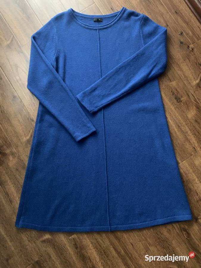 Kobaltowa niebieska sukienka wełniana Solar Moda i Styl Chełmno