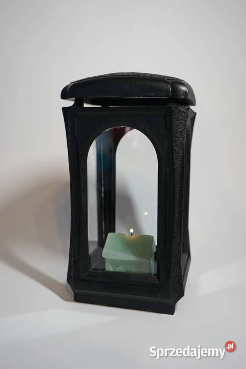 Czarny znicz żywiczny lampion retro Częstochowa