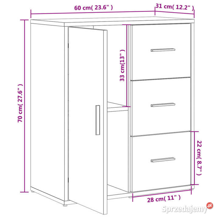 Szafki 2 przydymiony dąb 60x31x70 WM3276557 Warszawa