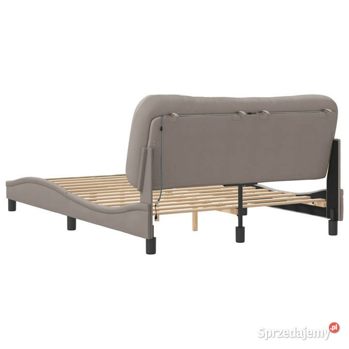 Rama łóżka z LED kolor taupe tkanina 140x190 Warszawa