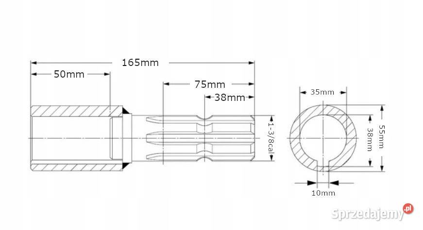 Adapter WOM na klin wewn 35 6 frezów 349mm Kamionna