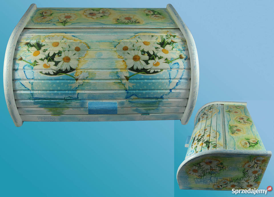 Chlebaki Decoupage srewniane sosnowe ręcznie wielokolorowy Akcesoria kuchenne warmińsko-mazurskie Iława
