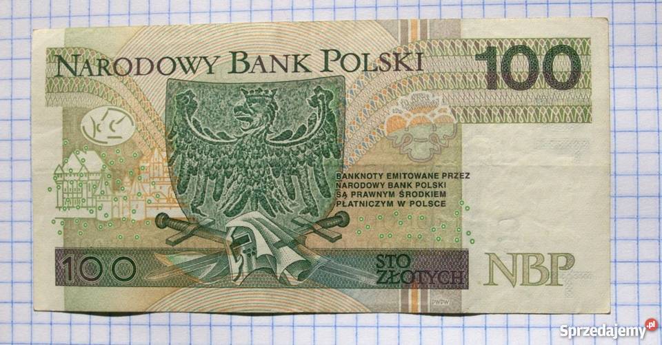 BANKNOT 100 ZŁOTYCH 2012 SERIA B 00041591 Piszczac