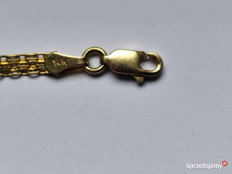 Złota bransoletka splot Bismarck