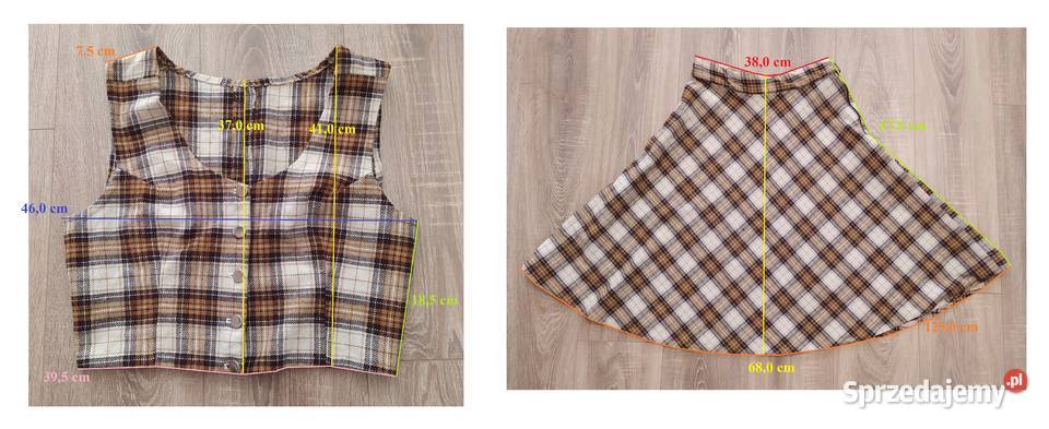 Spódnica damska z kamizelką KRATA podlaskie Hajnówka sprzedam