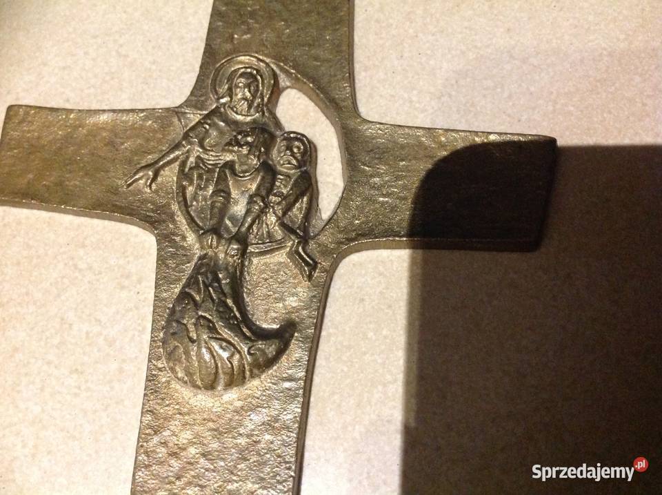Krzyż Płaskorzeźba z Brązu Krucyfiks Jezus z lubuskie Nowa Sól