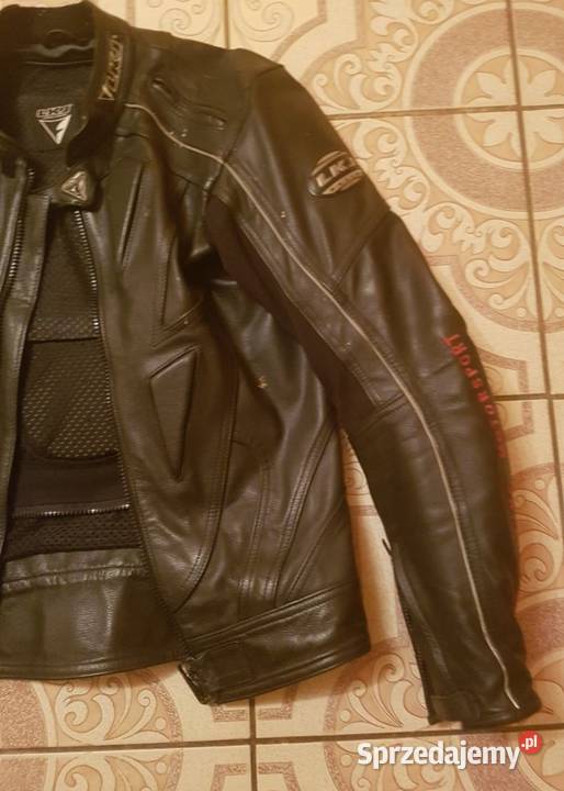 Kurtka skórzana motocyklowa w kolorze czarnym Jasień