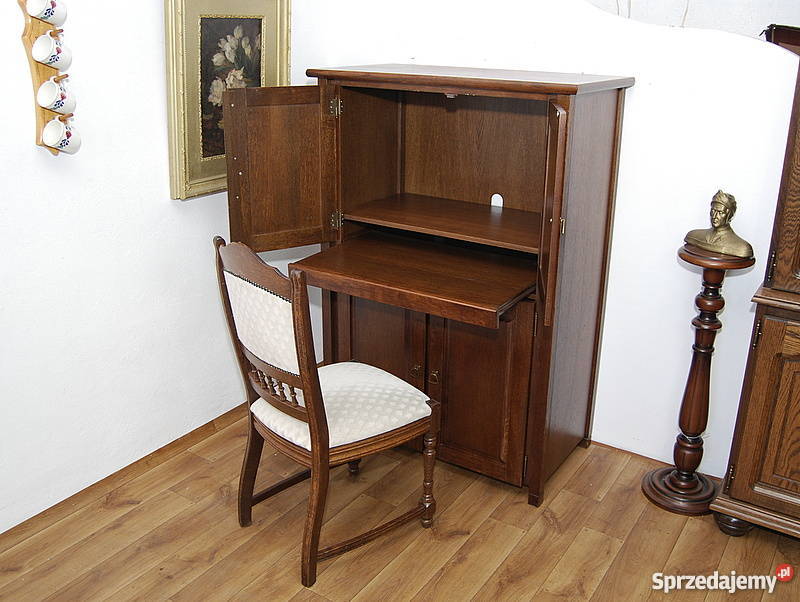 SEKRETARZYK SEKRETERA BIURKO SZAFKA KOMPUTER DĄB dolnośląskie