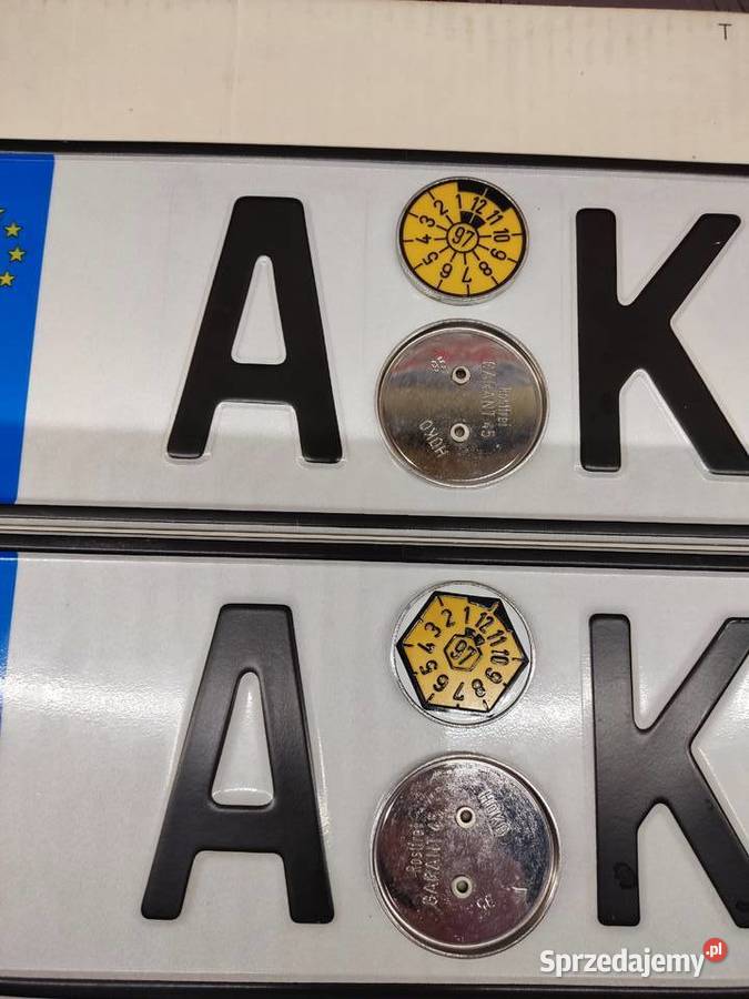 Tablica rejestracyjna Niemcy 2 sztuki AKY706 opolskie Głuchołazy