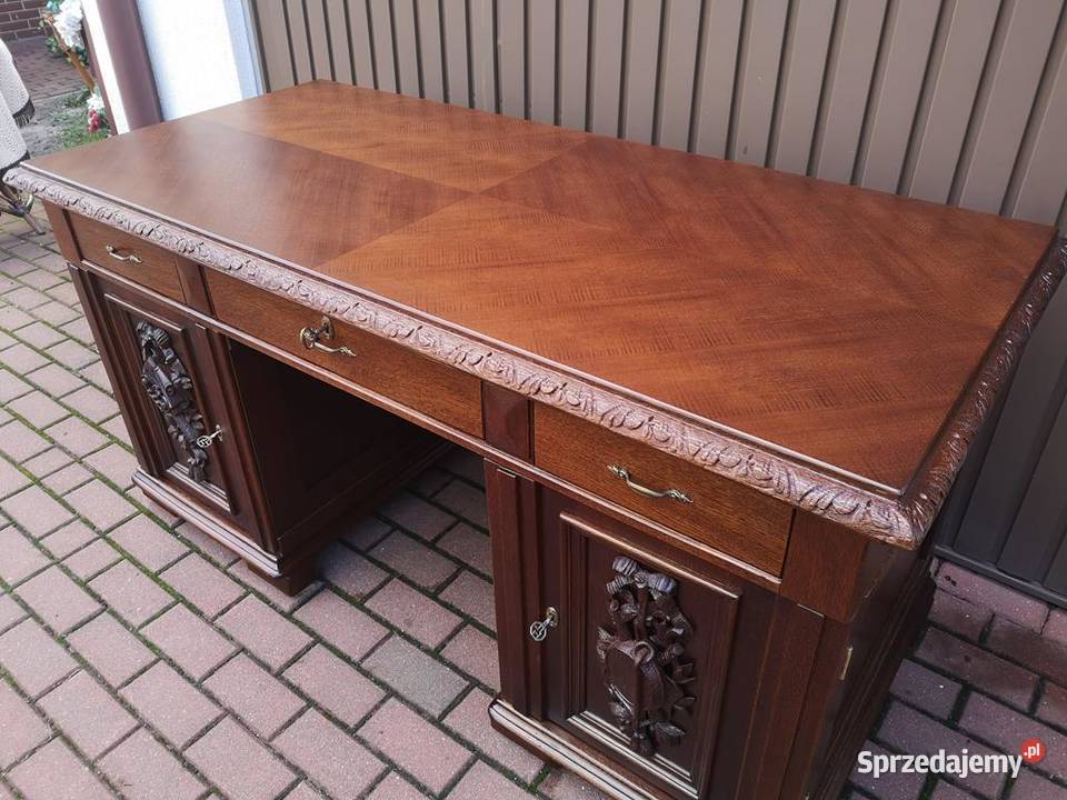 Biurko Dębowe Rozbieralne Jednostronne Stare wielkopolskie Swarzędz