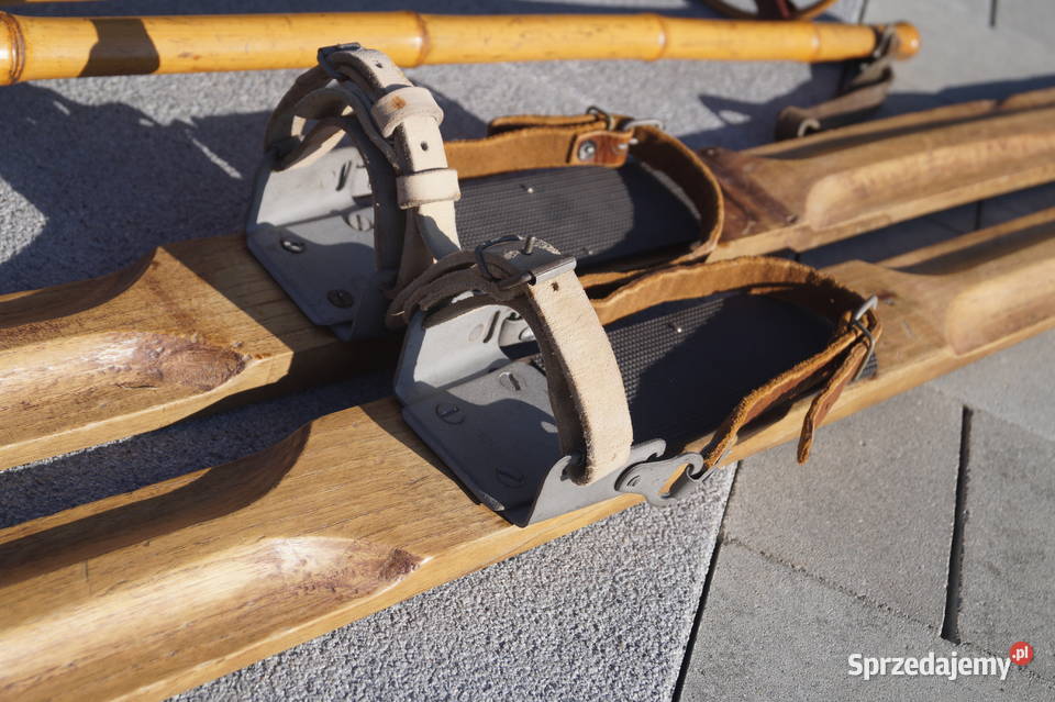 Stare narty jesionowe 160 kijki