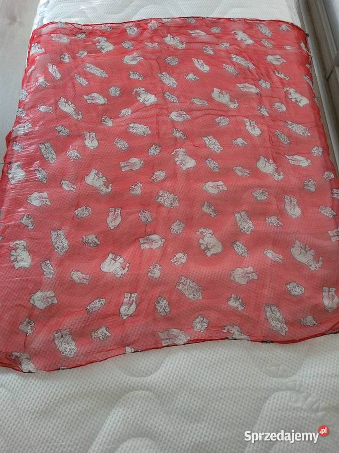 Czerwona chusta apaszka bandamka wzór słonie Poznań sprzedam