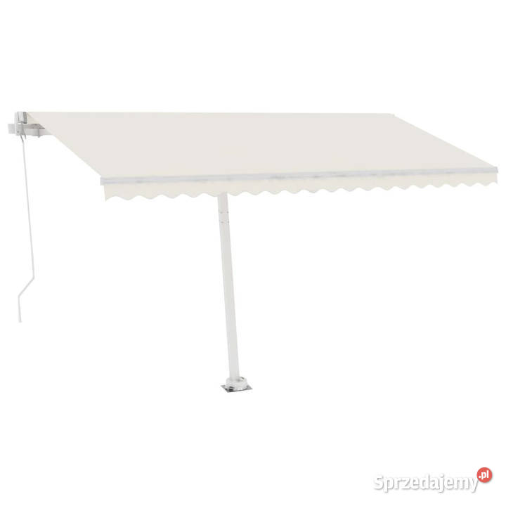 Ręcznie zwijana markiza z LED 400 x 300 kremowa sprzedam