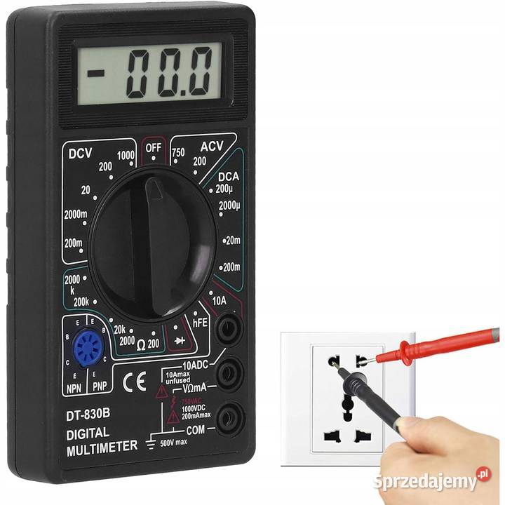 Mini Multimetr Cyfrowy DT830B ACDC 01000V 010A Pozostałe małopolskie