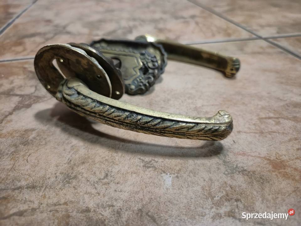 Stara mosiężna klamka antyk śląskie Dąbrowa Górnicza