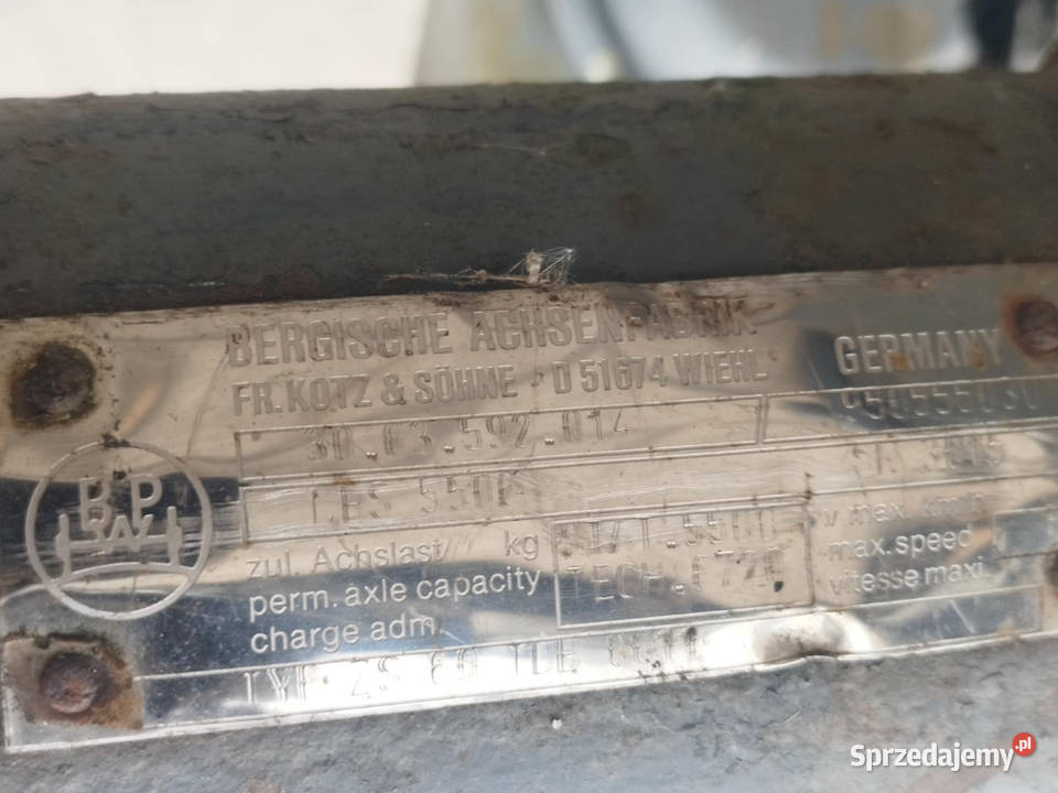 Osie BPW na bębnach nowe Typ ZS60