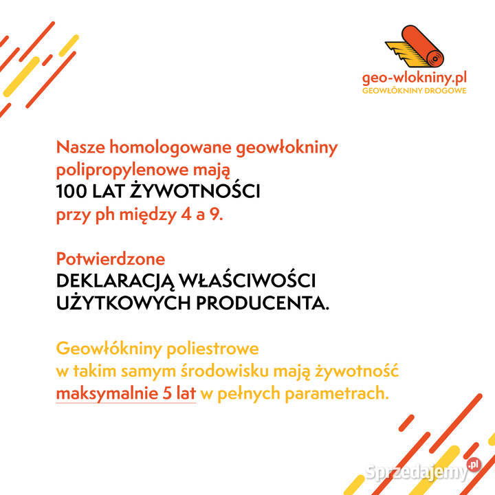 Geowłóknina POLIPROPYLENOWA 5x20 9kn Opole