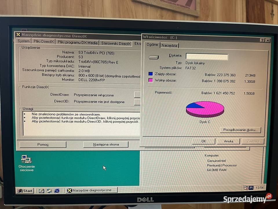 Zabytkowy komputer PC AT Pentium MMX 166MHz Brzana