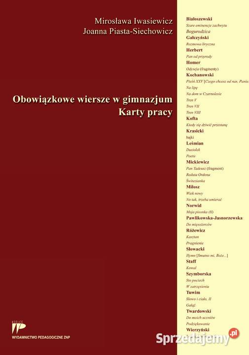 Obowiązkowe wiersze w szkole zeszyty ćwiczeń i Kielce