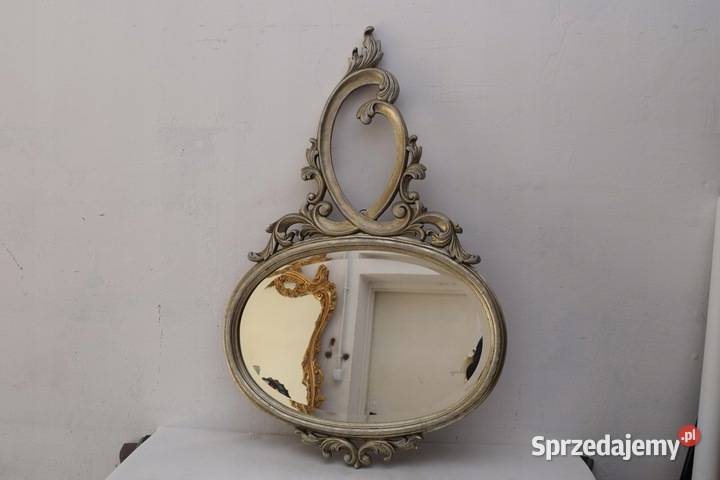 srebrne LUSTRO owal 104x70 RAMA srebro FAZA małopolskie Kraków