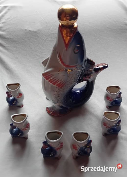 Zestaw karafka kieliszki Ryby Połonne CCCP Koźminek