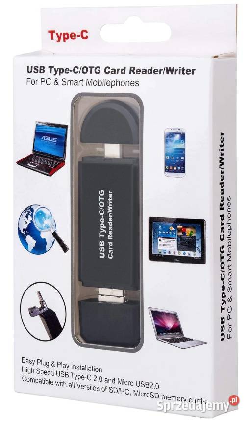 NOWY czytnik kart OTG TYPE C USB PC Pozostałe sprzedam