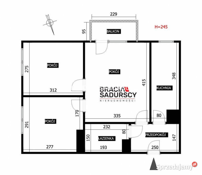 sprzedaży mieszkania 437m2 3 pokoje Kraków os 12009zł/m2 Mieszkania