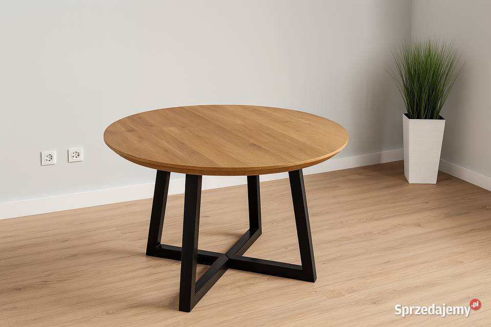 Stół Dębowy Okrągły LOFT 100 Lite Drewno Różne Stoły