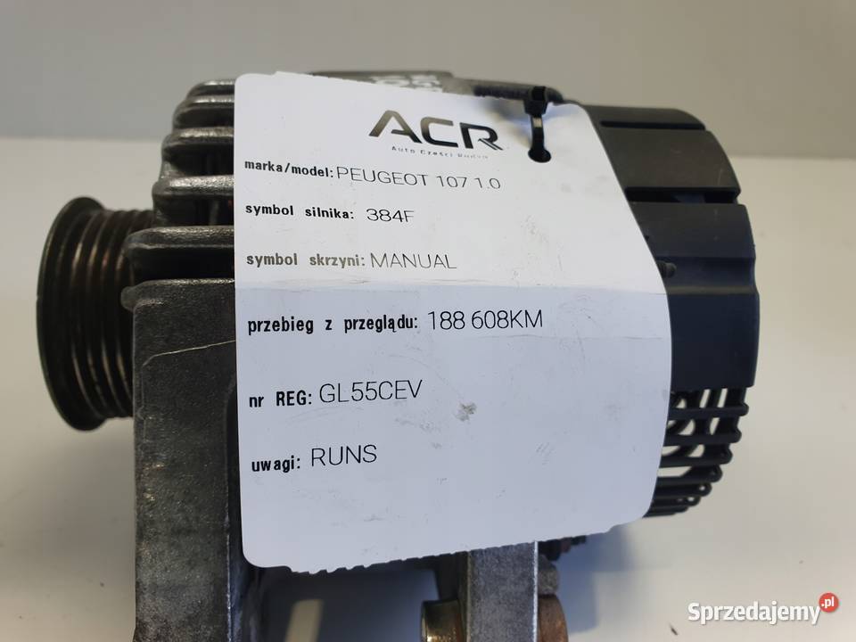 ALTERNATOR Peugeot 107 10 12V Alternator lubelskie