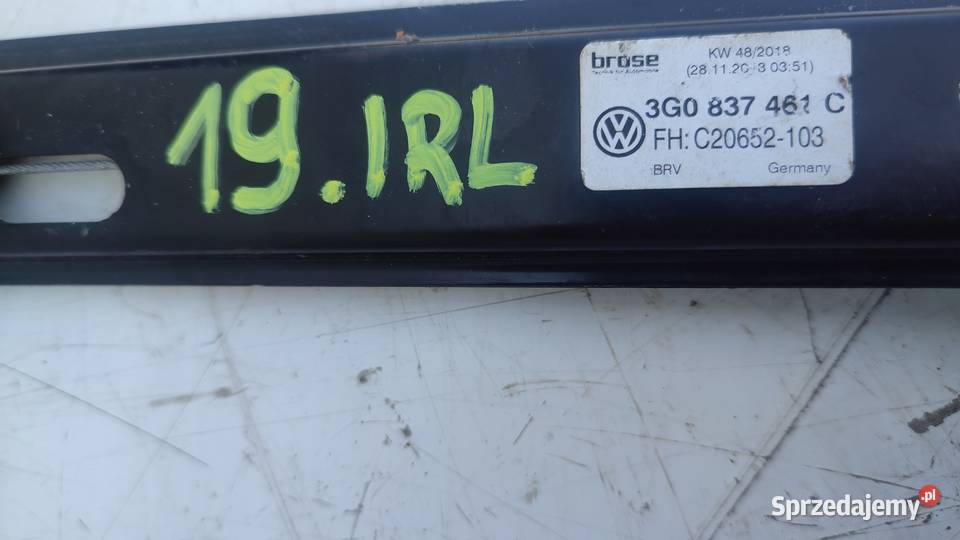 19VW PASSAT B8 PODNOŚNIK SZYBY PRZÓD LEWY