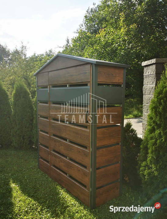 Wiata śmietnikowa dwuspad 13x05 antracyt z śląskie Cieszyn