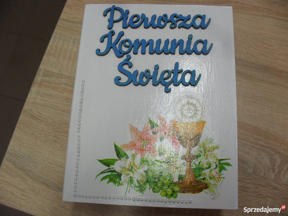 Pudełko szkatułka księga decoupage I Komunia Bochnia
