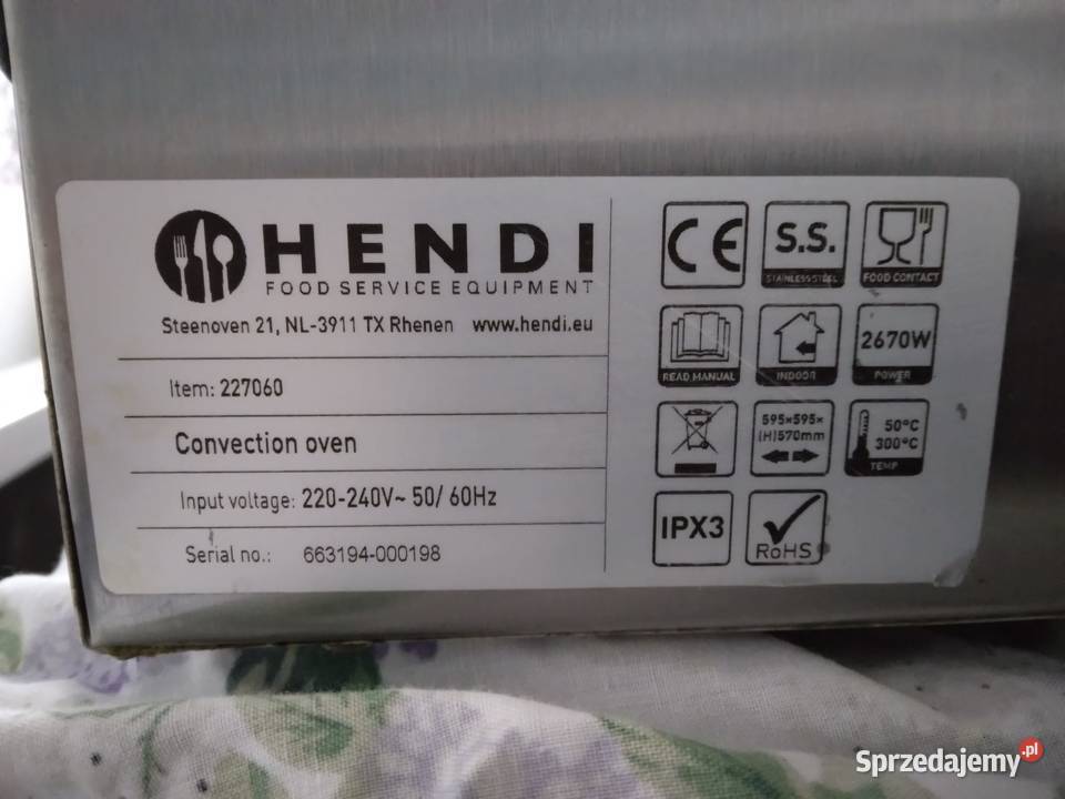 Sprzedam piec konwekcyjny Hendi Szczecin